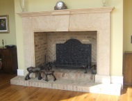 Hand-carved stone fire surrounds