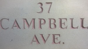 Hand-Engraved Stone Name Plaque - 37 Campbell Ave.